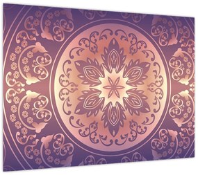 Obraz - Mandala na fioletowym gradiencie (70x50 cm)