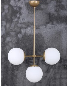 Lampa wisząca w biało-złotym kolorze ze szklanym kloszem ø 15 cm Seagull – Squid Lighting