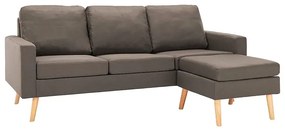 3-osobowa sofa z podnóżkiem taupe - Muria 4Q
