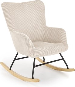 Sztruksowy fotel bujany Belmiro Halmar