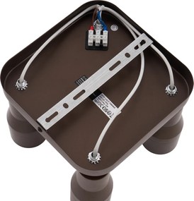 Kwadratowy plafon sufitowy GU10 50 mm, 4-punktowy, w kolorze ciemnego brązu - Stanley