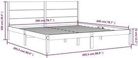 Białe dwuosobowe łóżko drewniane 200x200 - Gunar 6X