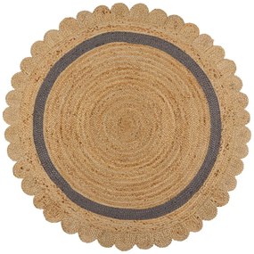 Szaro-naturalny okrągły dywan z juty tkany ręcznie ø 160 cm Grace Grey – Flair Rugs