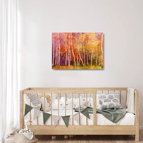 Obraz na szkle kolorowego lasu (70x50 cm)
