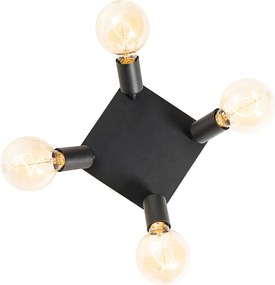 Nowoczesny reflektor czarny kwadratowy 4-światłowy - Facil