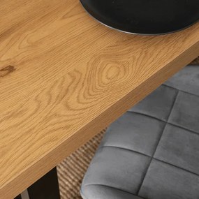 Stół Prostokątny Rozkładany TOMAS 130-230 cm Dąb Złoty/Czarny do Jadalni Loft