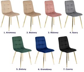 Zielone welurowe eleganckie krzesło w stylu glamour - Patrix
