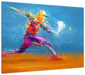 Obraz - Malowany tenisista (70x50 cm)