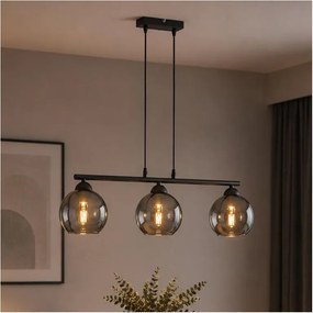 BRILAGI - Lampa wisząca na lince DIOR 3xE27/60W/230V czarna/przydymiona szara