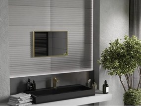 Mexen Loft lustro łazienkowe prostokątne 60 x 40 cm, rama złota - 9852-060-040-000-50