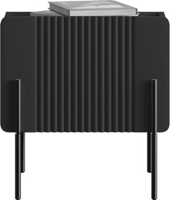 Szafka nocna Malmi z szufladą 45 cm - czarny mat / czarne nóżki