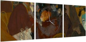 Obraz - Henri de Toulouse-Lautrec, At the Moulin Rouge, reprodukcje (z zegarem) (90x30 cm)