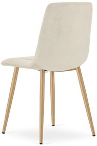 PROMOCJA Jasnobeżowe aksamitne krzesło KARA II. jakość