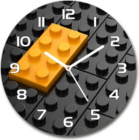 Zegar szklany okrągły Klocki lego