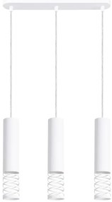 Biała wisząca lampa na listwie C0-B34