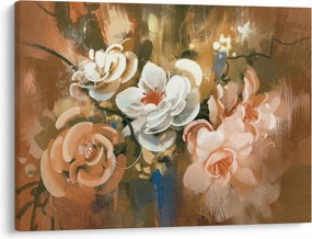 Obraz- Malowany bukiet kwiatów (70x50 cm)