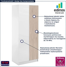 Narożna szafa uchylna biały + dąb sonoma W2-G72