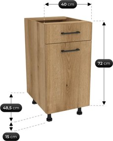 Zestaw Mebli Kuchennych MODERN 260 cm Dąb Evoke/Kaszmir Nowoczesny