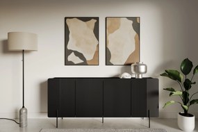 Komoda Malmi 200 cm - czarny mat / czarne nóżki