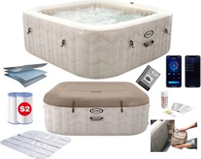 Basen SPA z hydromasażem Intex 472, jacuzzi ogrodowe 196 cm, 6 osób, WiFi
