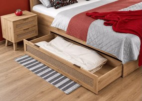 Łóżko tapicerowane Calviro z wysokim wezgłowiem i szufladami – nowoczesny design, komfort i elegancja do Twojej sypialni