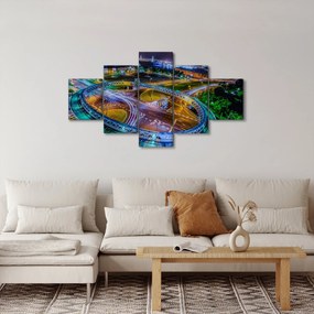 Obraz - nocna panorama miasta (125x70 cm)