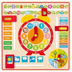 Woody Wielofunkcyjny kalendarz z zegarem, 36 x 36 cm