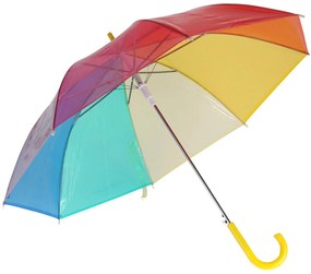 Parasol półautomatyczny duży, tęczowy, Ø 80 cm