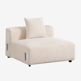 Moduł Centralny 105x113 Cm Z Poduszką Do Modułowej Sofy Bruna Sztruksu Beżowy Len - Sklum