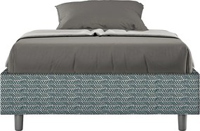 Łóżko wyposażone w stelaż z listwami tapicerowane 120x210 tkaniny Aragona 8 niebieski Azelia