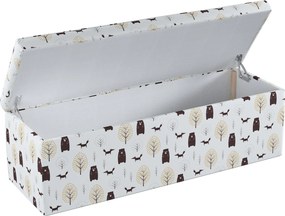 Skrzynia tapicerowana kolor brązowy tkanina wzorzysta