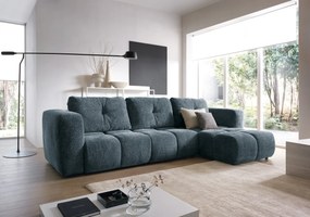 Masseno Narożnik ARTE z funkcją spania i pojemnikiem na pościel Narozniki L, Rozkładana sofa - Granatowy, BELLO 30