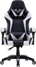 Biały fotel obrotowy do gier K6-E16