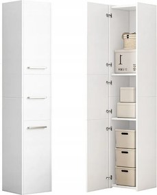 REGAŁ SŁUPEK BIAŁY NOWOCZESNY STOJĄCY WYSOKI 3 DRZWI 170cm SZAFKA ZAMYKANA