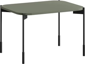 Stolik kawowy Sonatia 70 cm prostokątny na metalowych nogach - oliwka