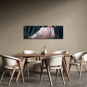Obraz - Flaming (z zegarem) (90x30 cm)
