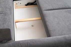 PROMOCJA Jasnoszary narożny zestaw wypoczynkowy ORANGE, dwustronny II. jakość