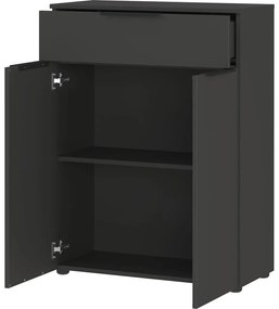 Antracytowa wysoka wisząca szafka łazienkowa 71x95 cm Crandon – Germania