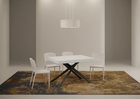 Stół rozkładany 120/224x90 cm Karida Premium frassino biała nogi antracytowe