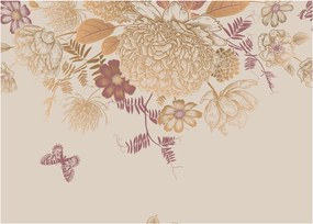 Obraz - Vintage kwiaty i motyle (70x50 cm)