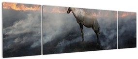 Obraz kozicy w płomieniach (170x50 cm)