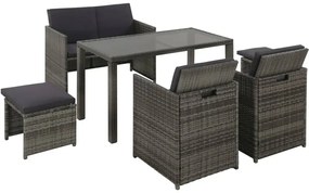 Szary zestaw mebli ogrodowych z poduszkami P2-L10