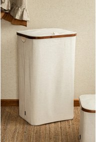Kremowy tekstylny kosz na pranie Bamboo/Linen – Bigso