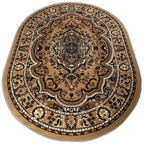 Brązowy owalny dywan rozeta W5-L51