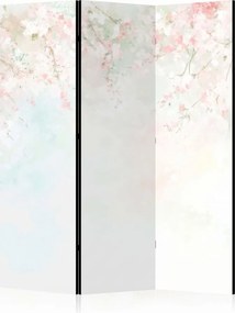 Parawan pokojowy 3-częściowy 135x172 Dwustronny dekoracyjny japandi romantyczny Biały Deszcz Kwitnącej Wiśni
