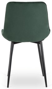 Zestaw Stół Okrągły Rozkładany HARRY 102-142 cm Dąb Craft/Czarny i 6 Krzeseł Tapicerowanych CHRIS Zielone Nowoczesne