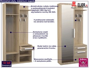 Garderoba Z Lustrem Dąb Sonoma R1-W96