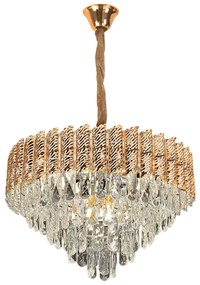 Lampa Wisząca z Kryształami G054-CP 50cm Złota