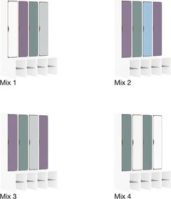 Szafka przedszkolna do szatni 3-osobowa z drzwiczkami pełnymi Blox Colours Mix, index SZT-3R-A-D-A