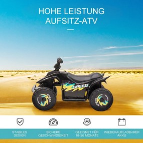HOMCOM Quad elektryczny 6V dla dzieci z funkcją przód/tył dla dzieci 1,5-3 lata do 20 kg Schwarz | Aosom PL